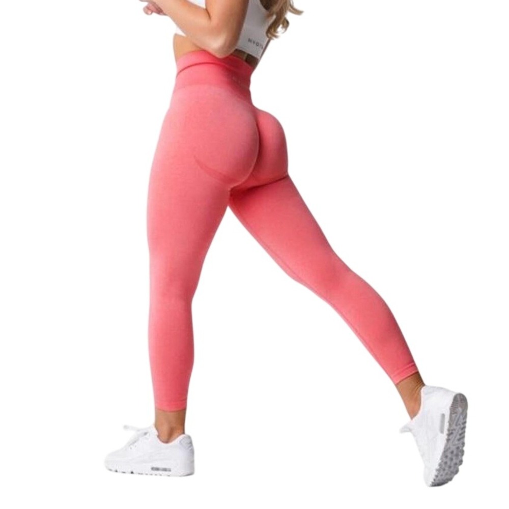 NVGTN Coral Pink Seamless High Waisted Contour Leggings LARGE